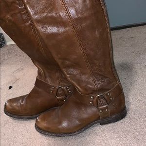 Frye PHILLIP HARNESS TALL boots in color whiskey.